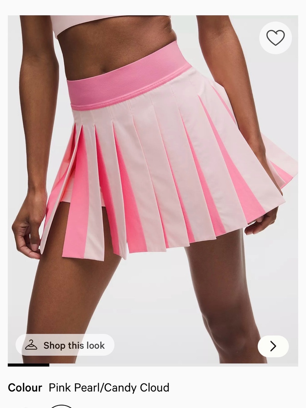 Lululemon Peek-A-Boo Pleat sz Medium Tennis Skirt - Pink Pearl/Candy Cloud RARE!